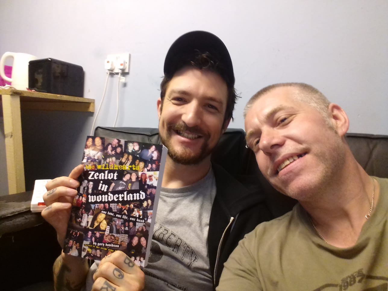 Frank Turner with Gary Davidson and Zealot in Wonderland Wildhearts book